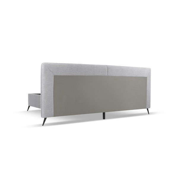 Sivá čalúnená dvojlôžková posteľ s úložným priestorom a roštom 180x200 cm Walter – Milo Casa-image-3