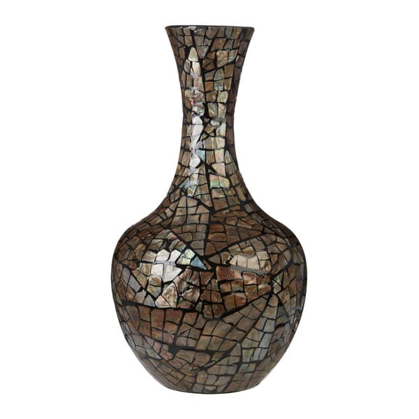 Bambusová váza s lastúrovými detailmi Premier Housewares Crackle Mosaic, výška 57 cm