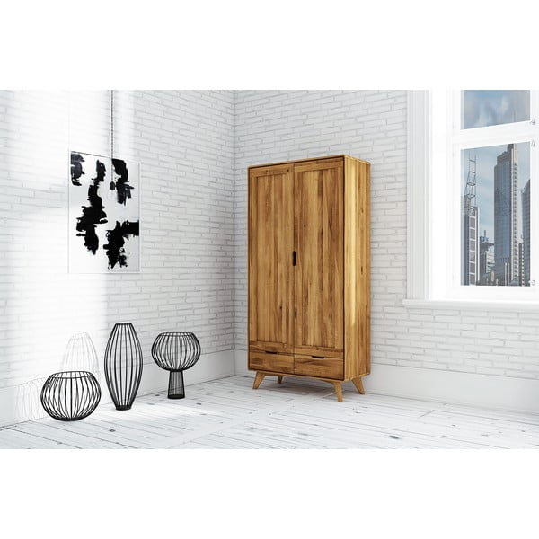 Šatníková skriňa z dubového dreva 90x180 cm Greg - The Beds-image-3