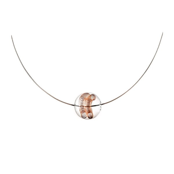 Medený sklenený náhrdelník ko–ra–le Curly