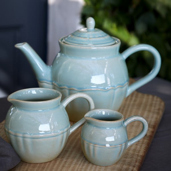 Modro-tyrkysová kanvica na čaj z kameniny 1,35 l Alentejo – Costa Nova-image-2