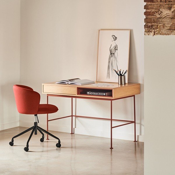 Pracovný stôl s doskou v dubovom dekore 60x120 cm Yoko – Teulat-image-1