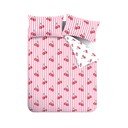 Biele/ružové obliečky na dvojlôžko/predĺžené 230x220 cm Disco Cherries Stripes – Catherine Lansfield