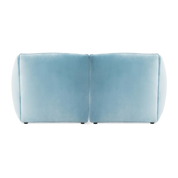 Svetlomodrá dvojmiestna modulová pohovka s podnožkou Vivonita Velvet Cube-image-4