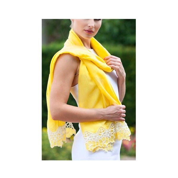 Šatka s prímesou hodvábu Shirin Sehan Florentine Lemon-image-1