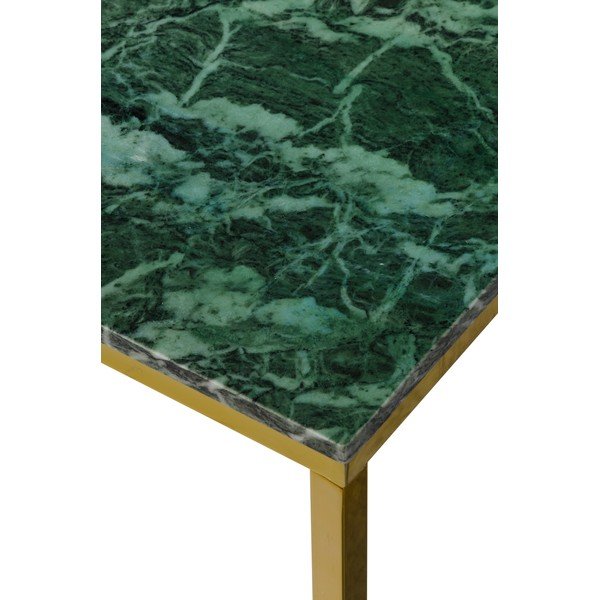 Konferenčný stolík s podnožou v zlatej farbe a zelenou mramorovou doskou RGE Accent-image-4