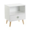 Biely detský nočný stolík s poličkami – Casa Selección