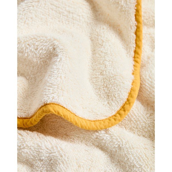 Žltý/biely froté bavlnený uterák 30x50 cm Sedora – Kave Home-image-4