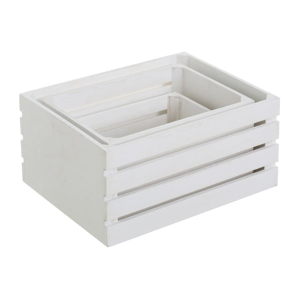 Biele úložné boxy v súprave 3 ks 31x23x15 cm – Casa Selección-image-1