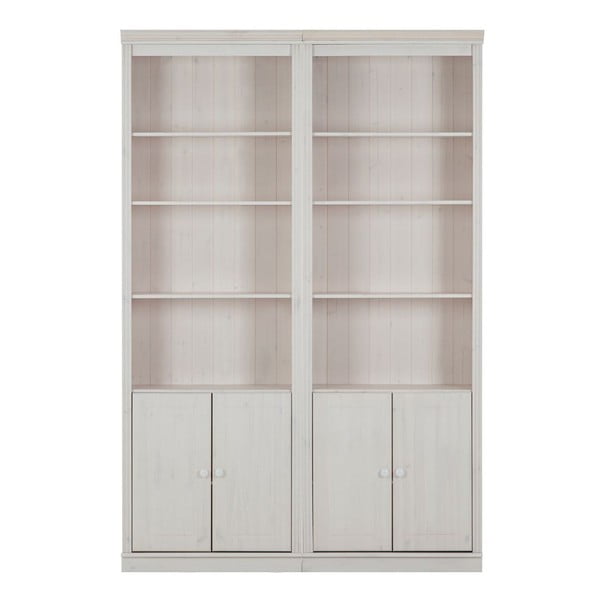 Biela knižnica z borovicového dreva 148x223 cm Anita – Støraa