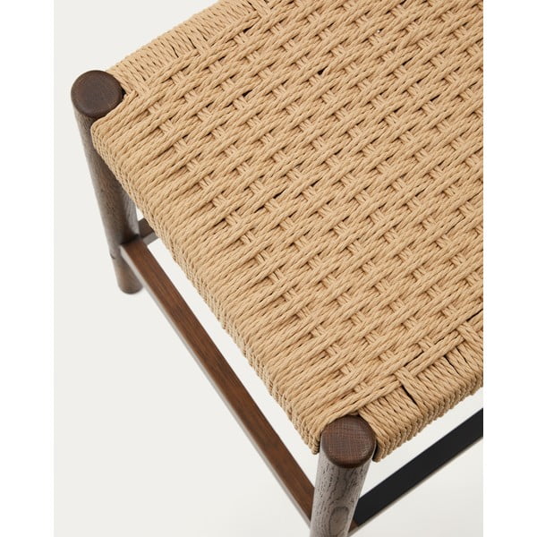 Hnedé/v prírodnej farbe barové stoličky v súprave 2 ks z dubového dreva (výška sedadla 66 cm) Yalia – Kave Home-image-4