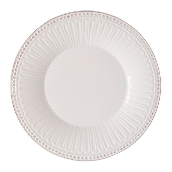 Biely kameninový tanier Clayre & Eef Cooking,  ⌀  25 × 3 cm