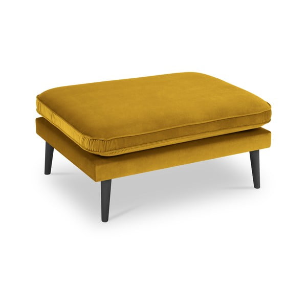 Žltá podnožka s čiernymi nohami Kooko Home Lento-image-2