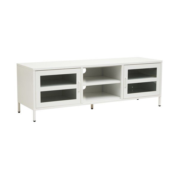 Biely oceľový TV stolík 150x50x45 cm Acier – Premier Housewares