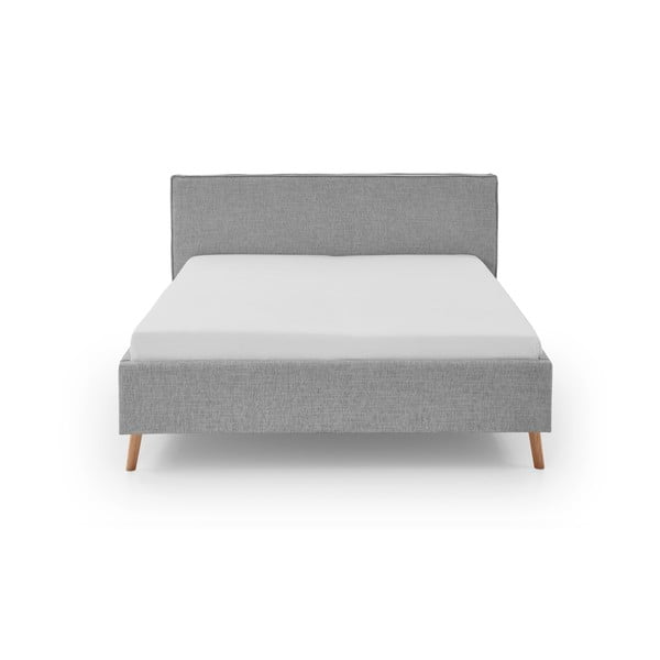 Svetlosivá čalúnená dvojlôžková posteľ s úložným priestorom s roštom 180x200 cm Riva – Meise Möbel-image-4