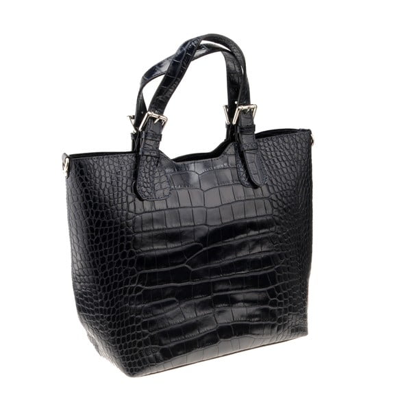 Čierna kožená kabelka Florence Bags Cembro