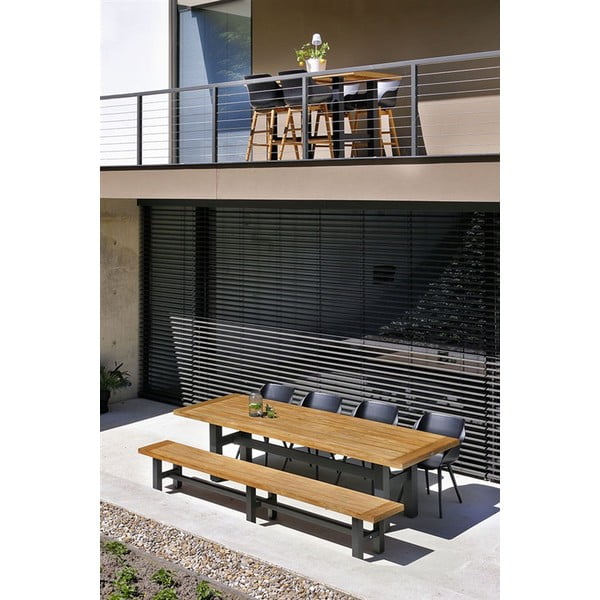 Záhradná lavica v čierno-prírodnej farbe Yasmani – Hartman-image-1