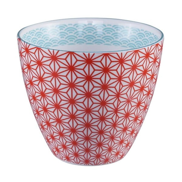 Červeno-biely hrnček na čaj Tokyo Design Studio Star/Wave, 350 ml