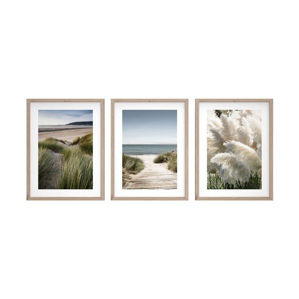 Tlačené obrazy v súprave 3 ks s rámom 30x40 cm Tranquil – Styler