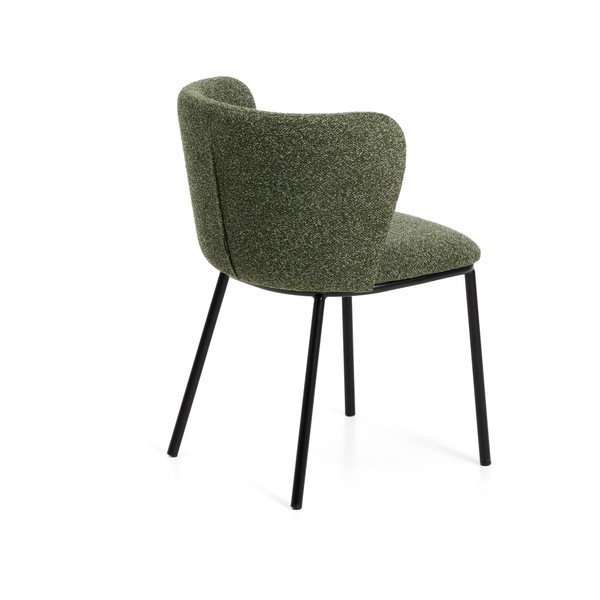 Zelené čalúnené jedálenské kreslo Ciselia – Kave Home-image-4