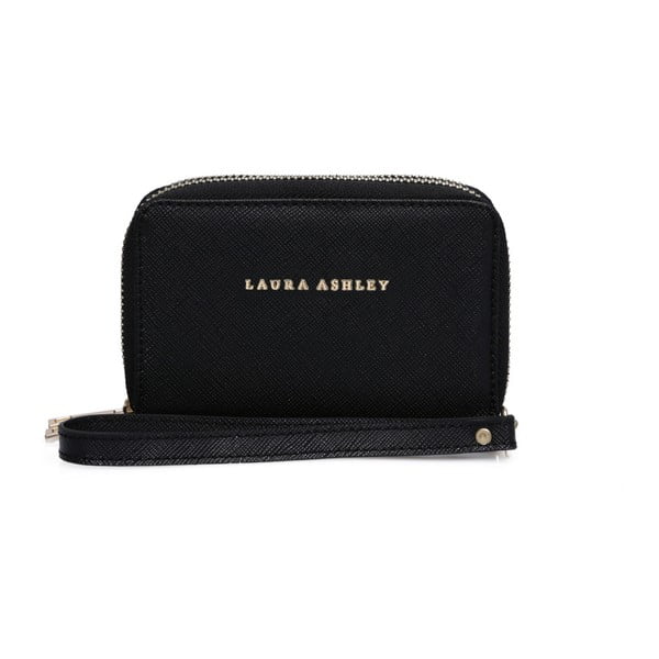 Čierna peňaženka z koženky Laura Ashley Glegg