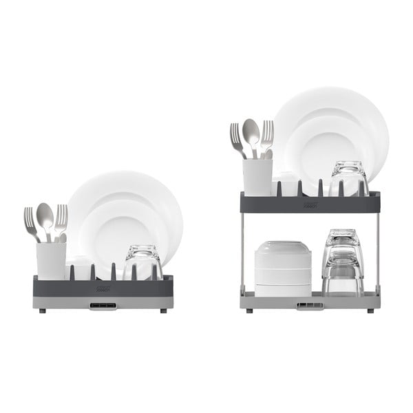 Sivý dvojposchodový odkvapkávač Duo – Joseph Joseph-image-2