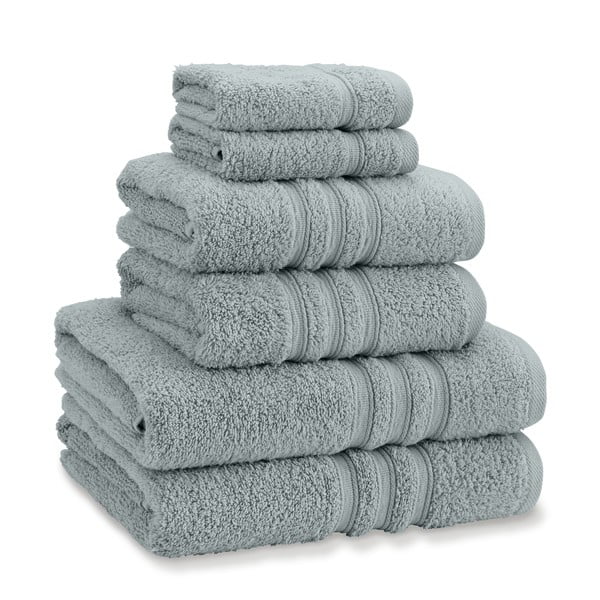 Sivozelené froté bavlnené uteráky a osušky v súprave 6 ks Zero Twist – Catherine Lansfield