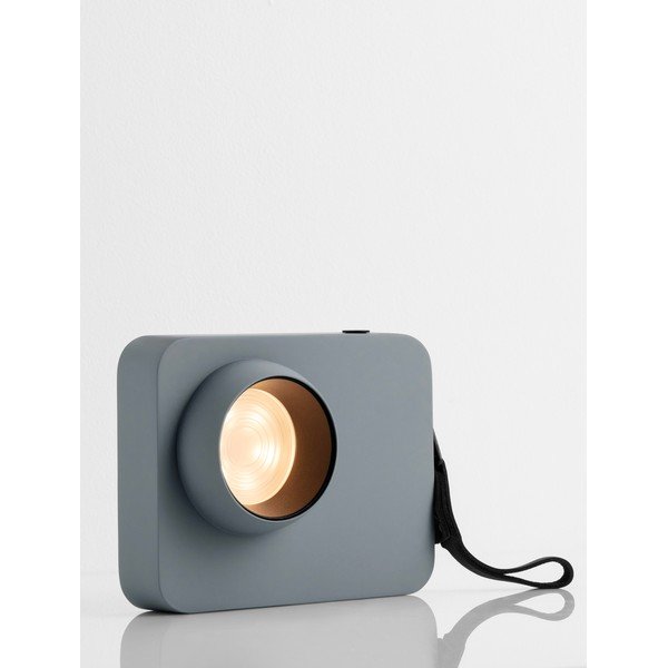 Sivomodrá kovová LED stolová lampa so stmievačom (výška  11 cm) Kedros – Nova Luce-image-1