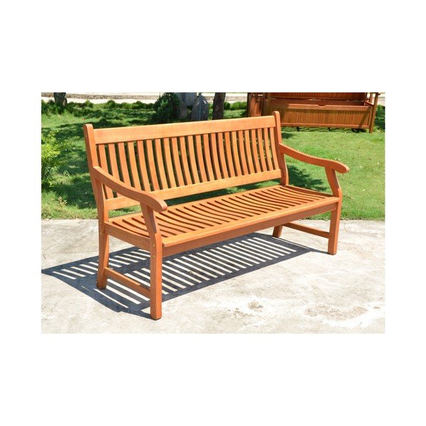 Hnedá drevená záhradná lavica New Jersey – Garden Pleasure-image-1