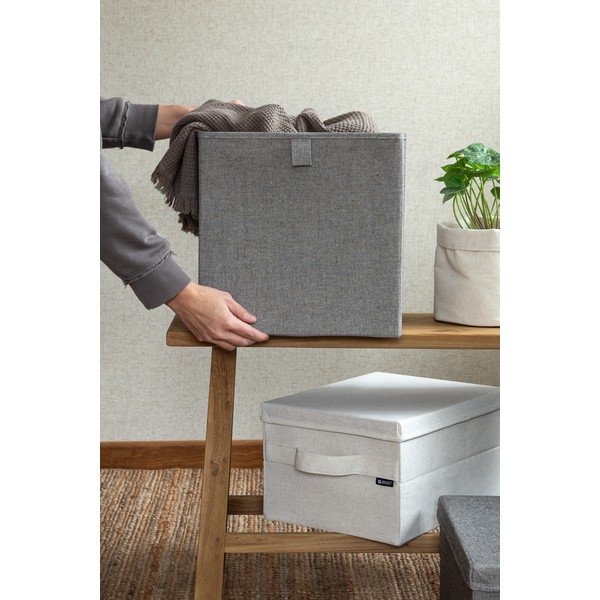 Sivý látkový úložný box 32x31,5x31,5 cm Soft Storage Cube – Bigso-image-2
