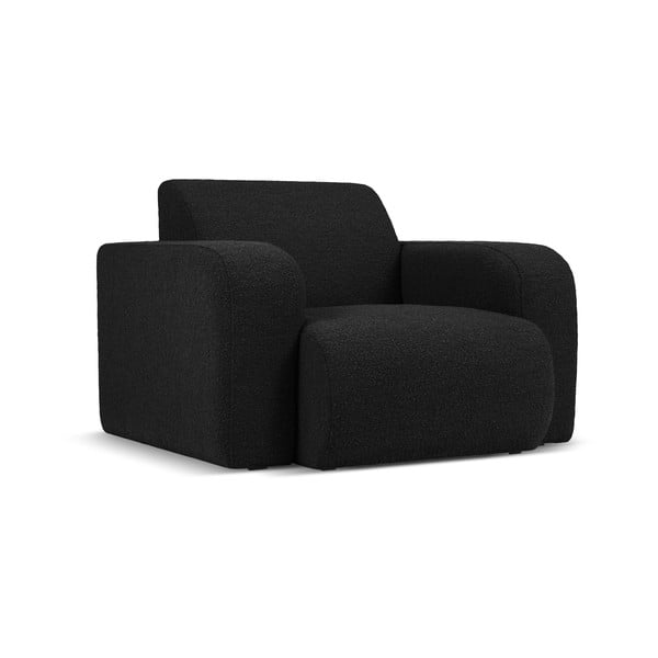 Čierne kreslo z textílie bouclé Molino – Micadoni Home