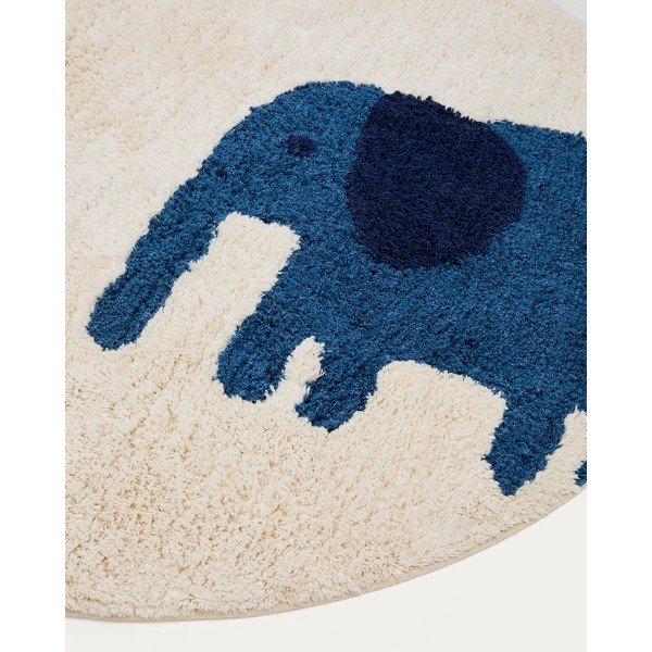 Slonovinový prateľný/ručne tkaný bavlnený detský koberec ø100 cm Tandani – Kave Home-image-2