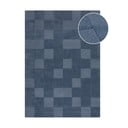 Tmavomodrý ručne tkaný vlnený koberec 120x170 cm Checkerboard – Flair Rugs