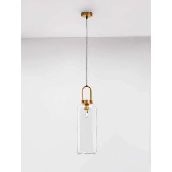 Sklenené závesné svietidlo v mosadznej farbe so skleneným tienidlom ø 15,5 cm Irvine – Nova Luce-image-4