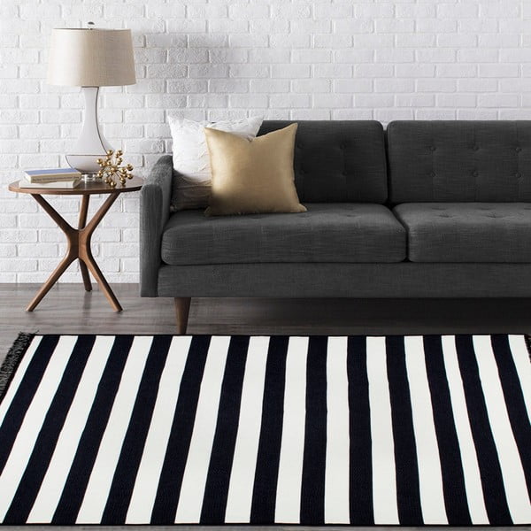 Čierno-biely obojstranný koberec Sentinus, 120 × 180 cm-image-1