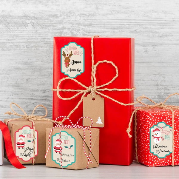 Sada 6 vianočných menoviek Ambiance Tags For Gifts