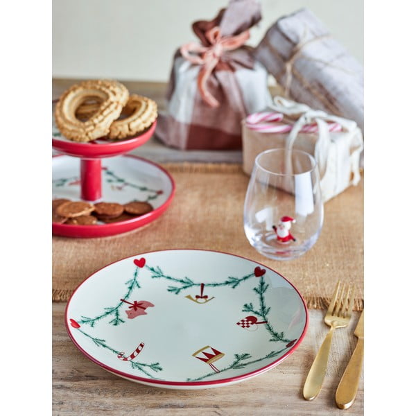 Krémový tanier s vianočným motívom z kameniny ø 25,5 cm Yule – Bloomingville-image-1