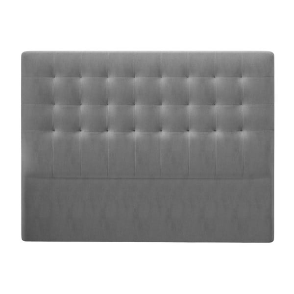 Sivé čelo postele so zamatovým poťahom Windsor & Co Sofas Athena, 140 × 120 cm