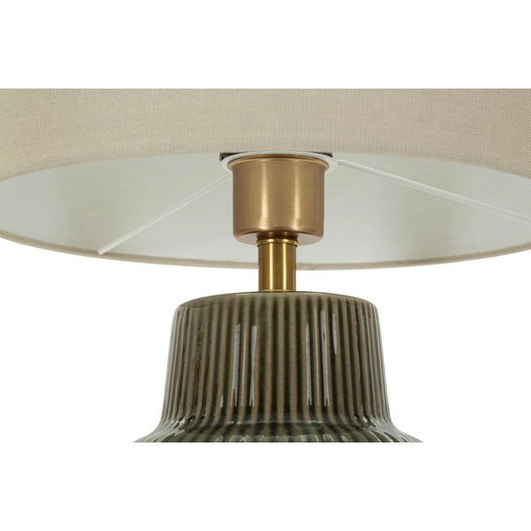 Khaki/krémovobiela keramická stolová lampa s textilným tienidlom (výška  64,5 cm) Harmony – Mauro Ferretti-image-2