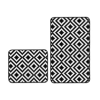 Bielo-čierne kúpeľňové predložky v súprave 2 ks 100x60 cm - Minimalist Home World