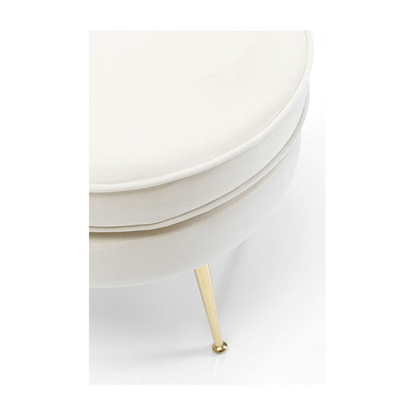 Biela zamatová podnožka Water Lily – Kare Design-image-2
