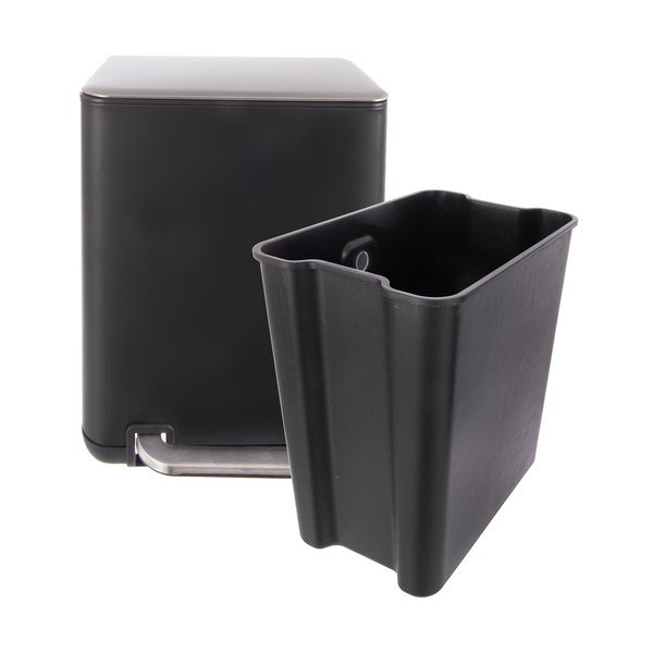 Čierny pedálový odpadkový kôš z nehrdzavejúcej ocele 20 l Black – Orion-image-4
