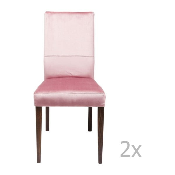 Sada 2 ružových jedálenských stoličiek s nožičkami z bukového dreva Kare Design Mara