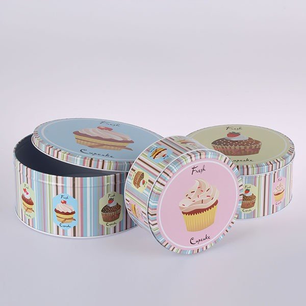 Sada 3 plechových dóz Fresh Cupcake