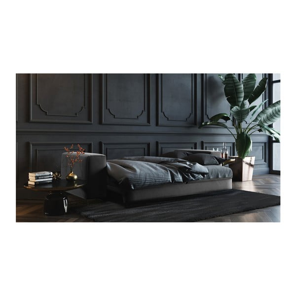 Tmavosivá zamatová rozkladacia pohovka Devichy Rothe, 256 cm-image-3