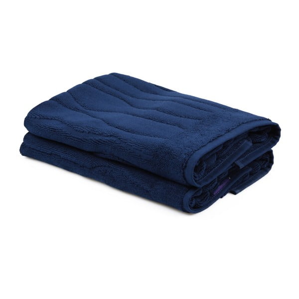 Sada 2 tmavomodrých uterákov zo 100% bavlny Gartex, 50 × 75 cm