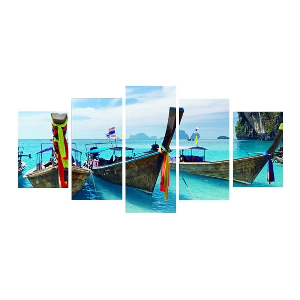 Päťdielny obraz Tropical Paradise Boats