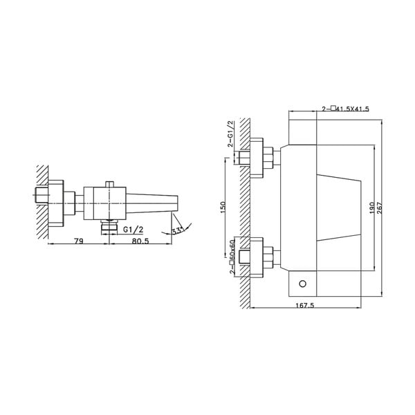Nástenná vaňová batéria v lesklej striebornej farbe (1 výstup) Latus – Sapho-image-1
