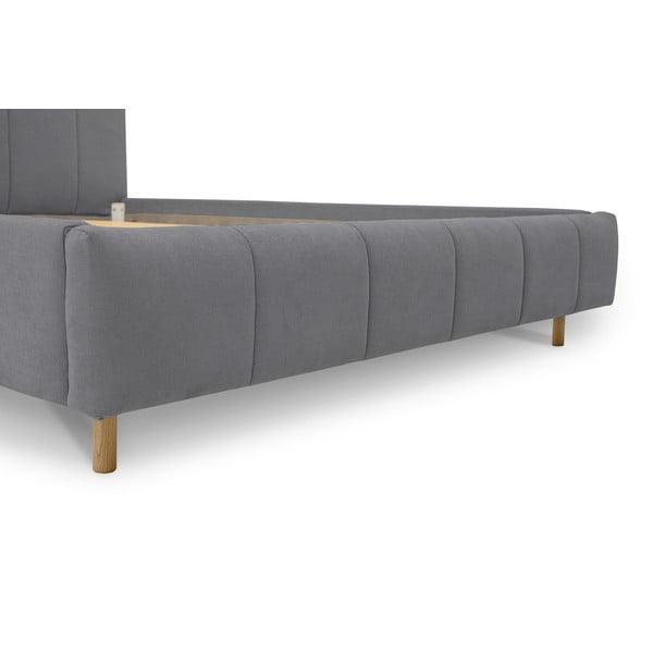 Sivá čalúnená dvojlôžková posteľ s roštom 160x200 cm Zee – Scandic-image-4