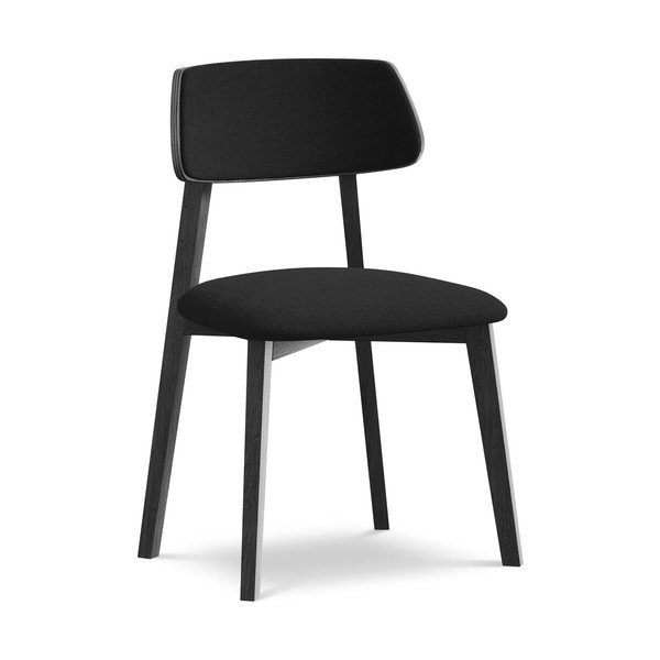 Čierna jedálenská stolička z masívneho dreva Niu – Makamii